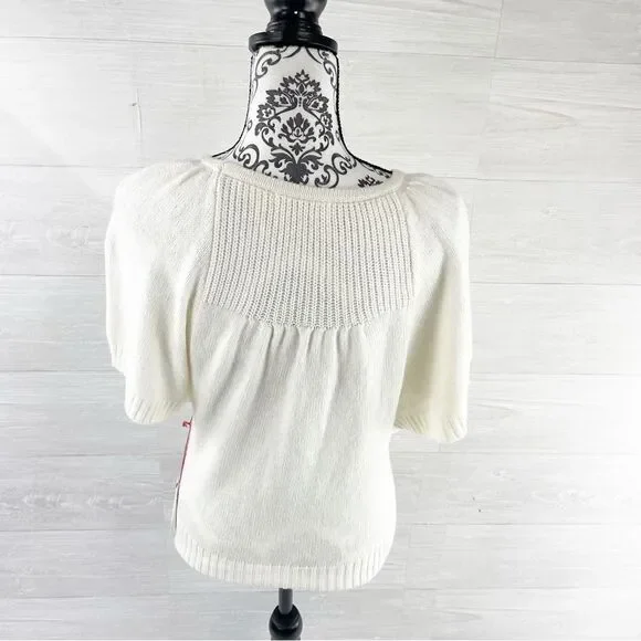 Anthropologie Belle Flutter Sleeve Wool Blend Sweater - Picture 8 of 12